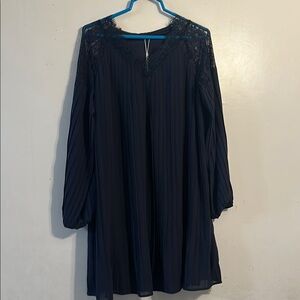 Elegant Navy Blue Lace Dress Sz L